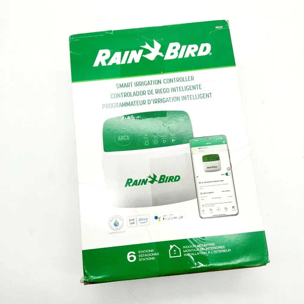 Rain Bird ARC6 Smart Irrigation Timer‎ 6-Zone WiFi Controller Indoor Alexa Ready